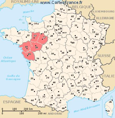 carte region Pays de la Loire